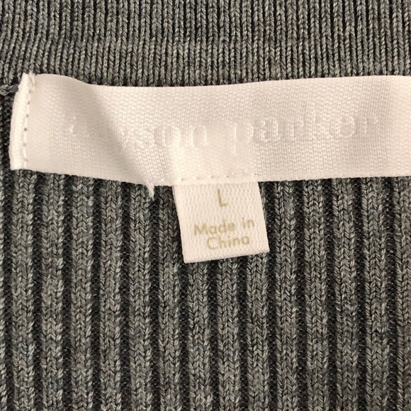 Adyson Parker Gray Knit Johnny Collar Sweater Size Large - Picture 8 of 10